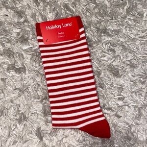 Macy's Holiday Lane Red and White Socks